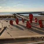 Panoramic View On Beach, Ships, Sea - Place To Be Apartmán Ostende